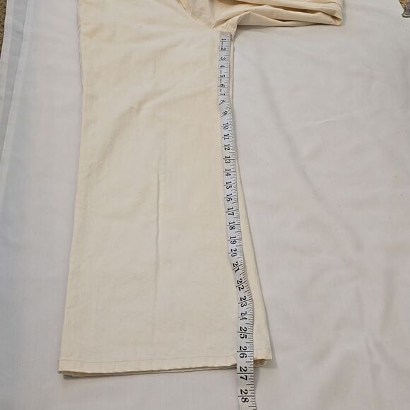 - Jenni Kayne 4 High Rise Wide Leg Jeans In Natural Neutral Minimalist Crop - Picture 5 of 8